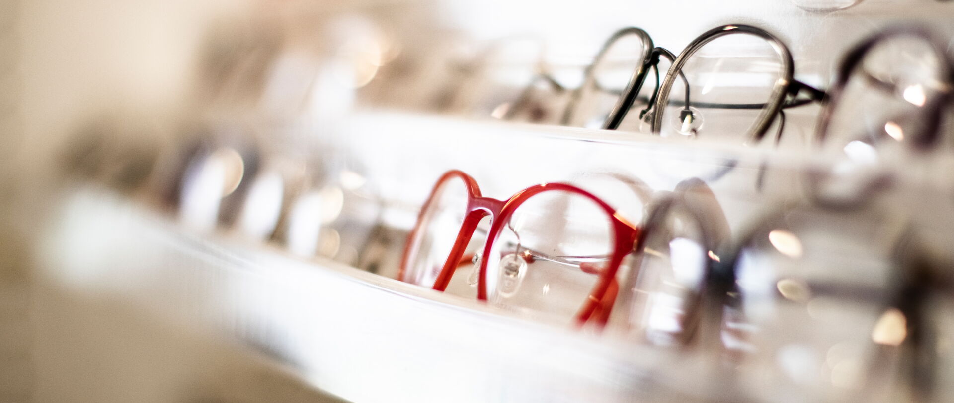 Innenansicht des Ladengeschäfts mit Brillenpräsentation